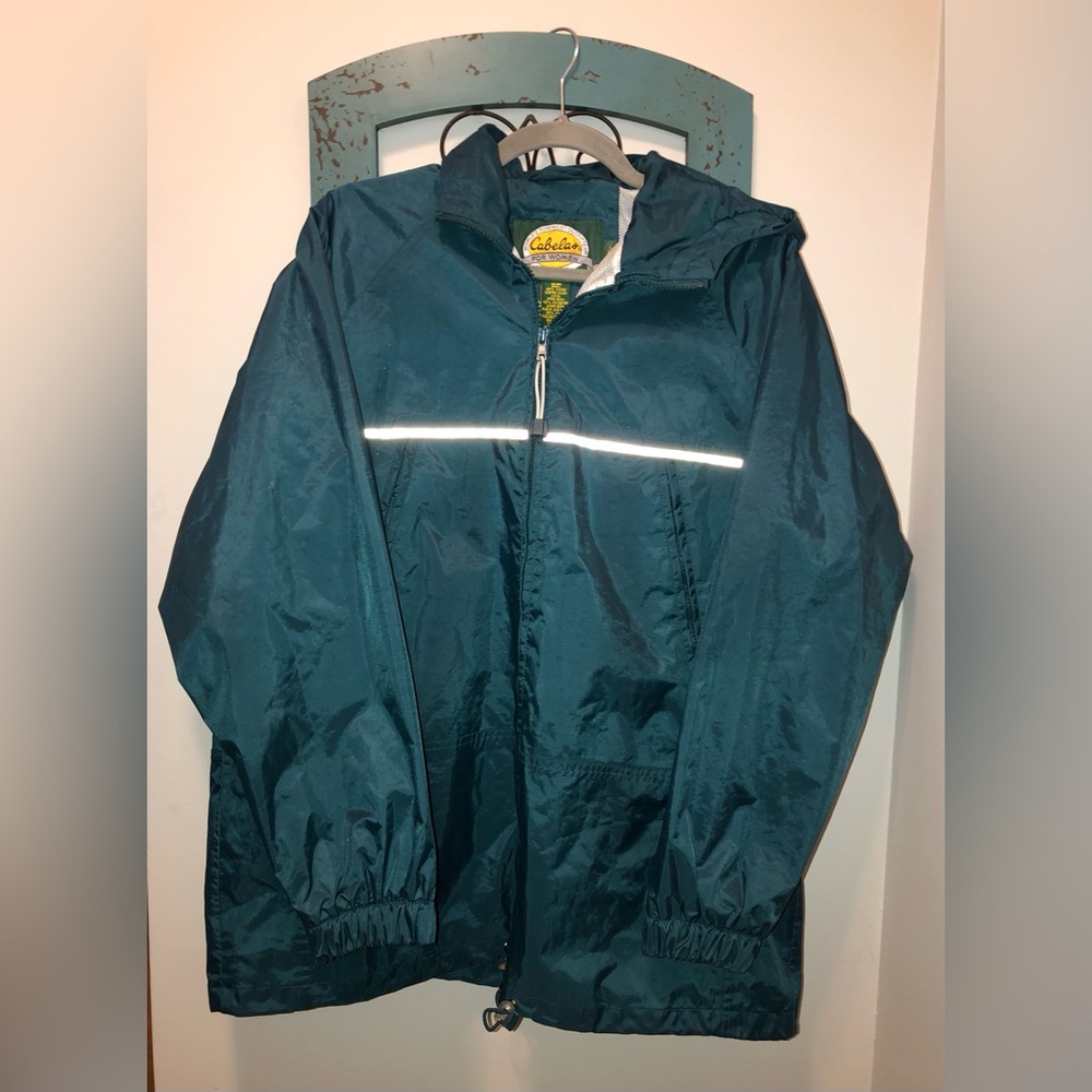 Womens Cabelas size large hooded rain slicker